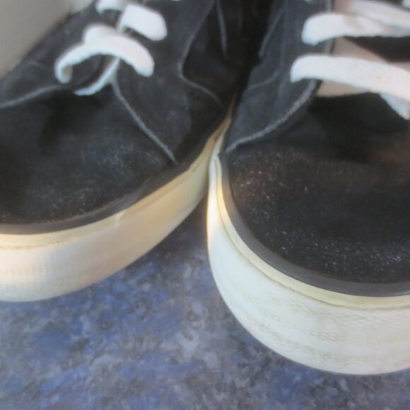 Vintage Retro Old School Black Leather Suede Converse All Star Low Cut Sneakers - Picture 7 of 16